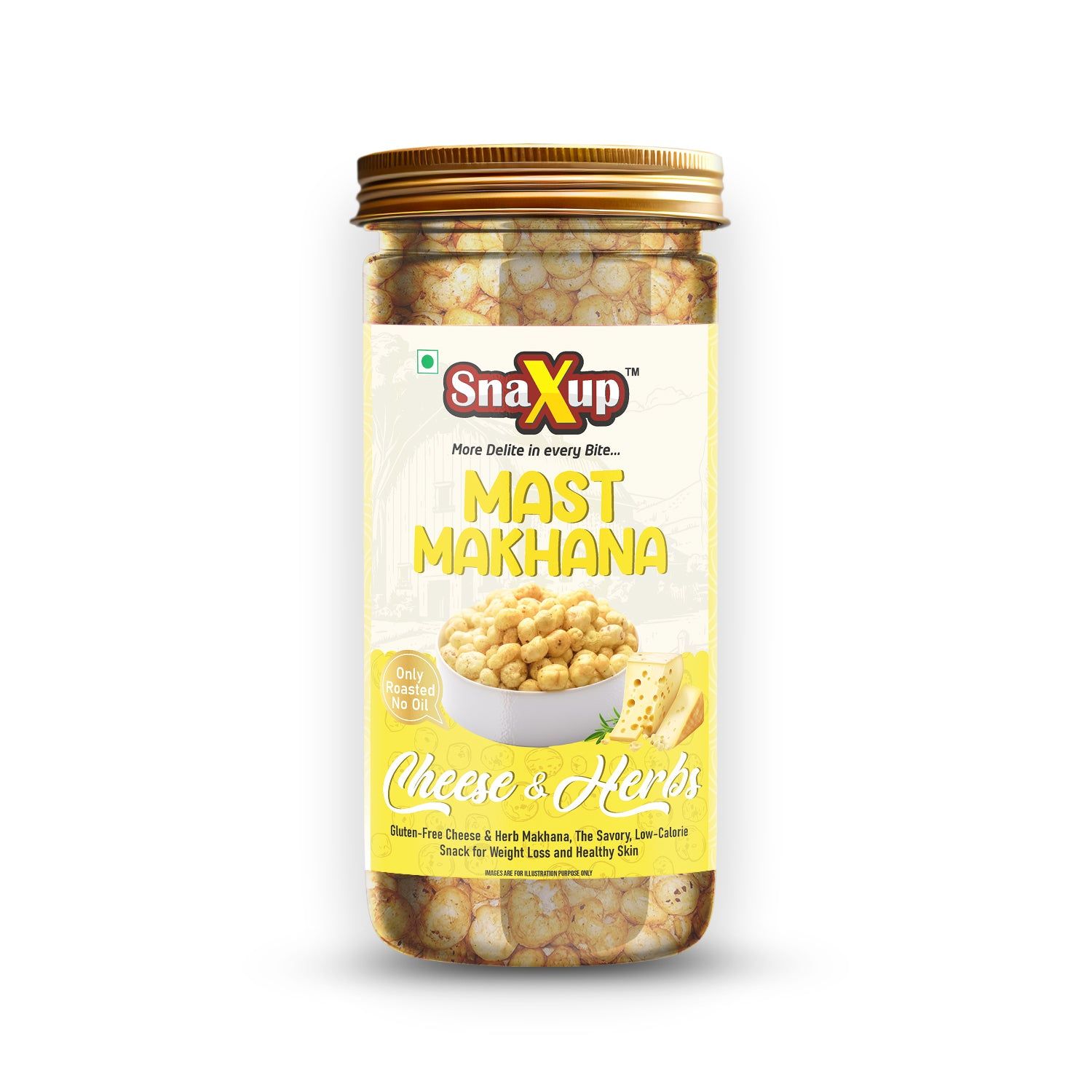 SnaXup Mast Makhana Cheese & Herbs 60Gm