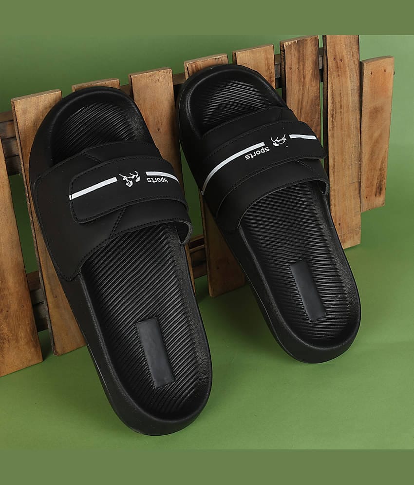 PERY PAO Black Men's Slide Flip Flop