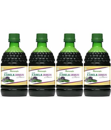 NUTROCOPIA Neem Karela Jamun Juice for Diabetes - 400 ml, Ayurvedic Diabetic Care Juice, Helps Maintain Healthy Sugar Levels, Immunity Booster Juice for Skin Care & Natural Detox Pack of 4