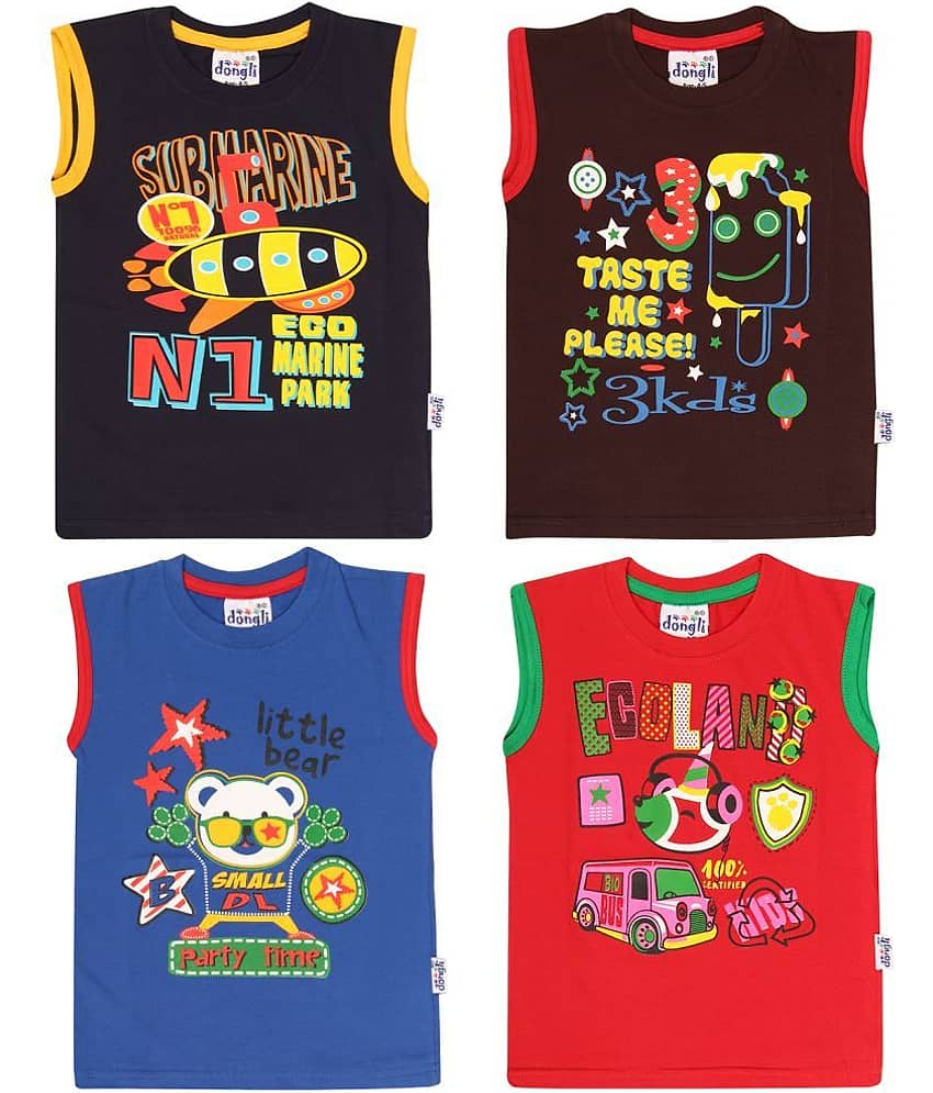 Dongli Pack of 4 Boys Cotton T-Shirt & Shorts Set ( Multicolor )