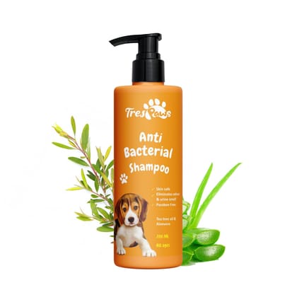 Trespaws Anti Bacterial Dog Shampoo | Dog Shampoo for Pomeranian, Shih tzu Puppy, German Shepherd, Labrador & Golden Retriever, Dogs Shampoo, 200 ml