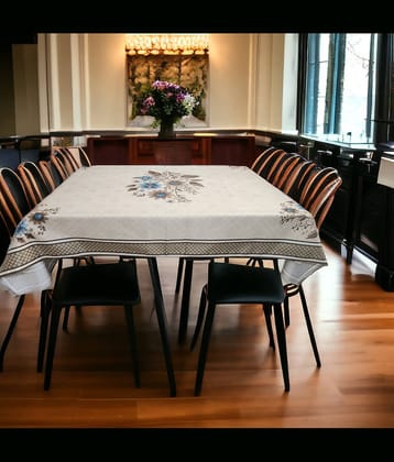 mopak decor Embroidered Polyester 6 Seater Rectangle Table Cover ( 137 x 91 ) cm Pack of 1 Brown