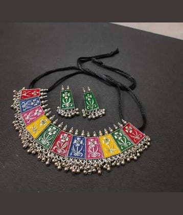 Samridhi DC Silver Alloy Necklace Set ( Pack of 1 )