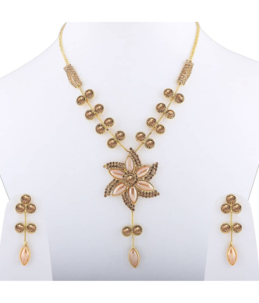 Silver Shine Alloy Golden Contemporary Contemporary/Fashion Antique Necklaces Set