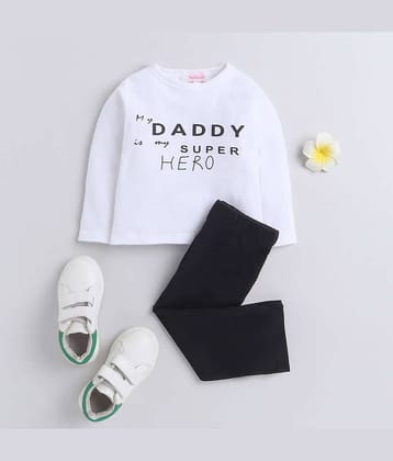 VELION Pack of 1 Girls Cotton Blend Sweatshirt With Dungarees ( Black & White )