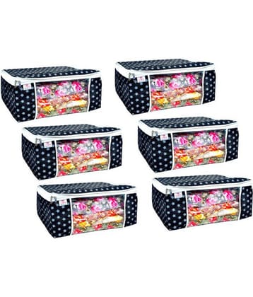 SH. NASIMA Non Woven Printed Saree Cover Bag Wardrobe with Transparent Window( Pack of 6, Red)