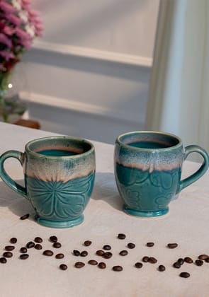 Green Honeycreeper Mugs-Set of - 2