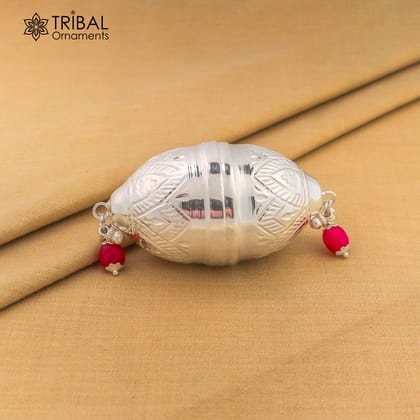 925 sterling silver gorgeous design coconut for puja or worshipping, Silver nariyal for diwali puja su1365