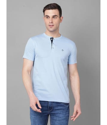 Dollar Cotton Blend Regular Fit Solid Half Sleeves Men's T-Shirt - Blue ( Pack of 1 )
