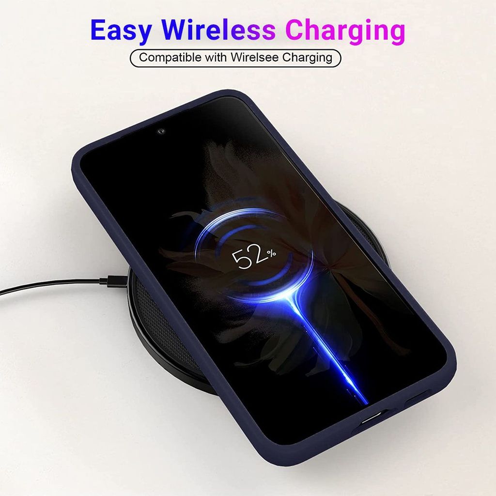 LIRAMARK Liquid Silicone Soft Back Cover Case for Samsung Galaxy S22 Plus (Red)