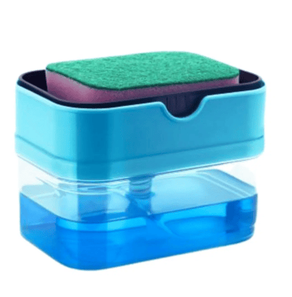 forral 2-in-1 Soap Dispenser for Kitchen and Sponge Holder Dish Soap Dispenser Kitchen Sink dishwashing for Dishwasher Liquid Holder Instant Refill Durable