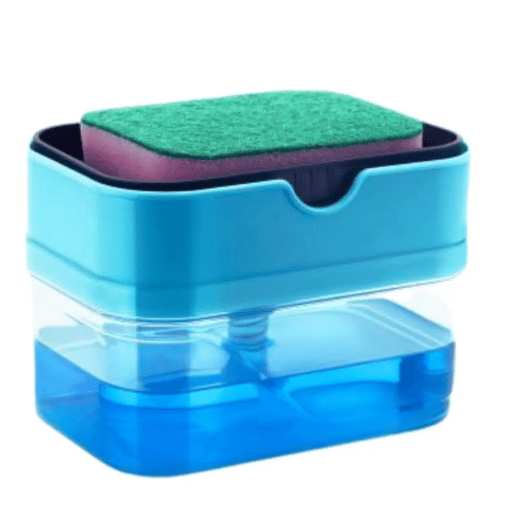 forral 2-in-1 Soap Dispenser for Kitchen and Sponge Holder Dish Soap Dispenser Kitchen Sink dishwashing for Dishwasher Liquid Holder Instant Refill Durable