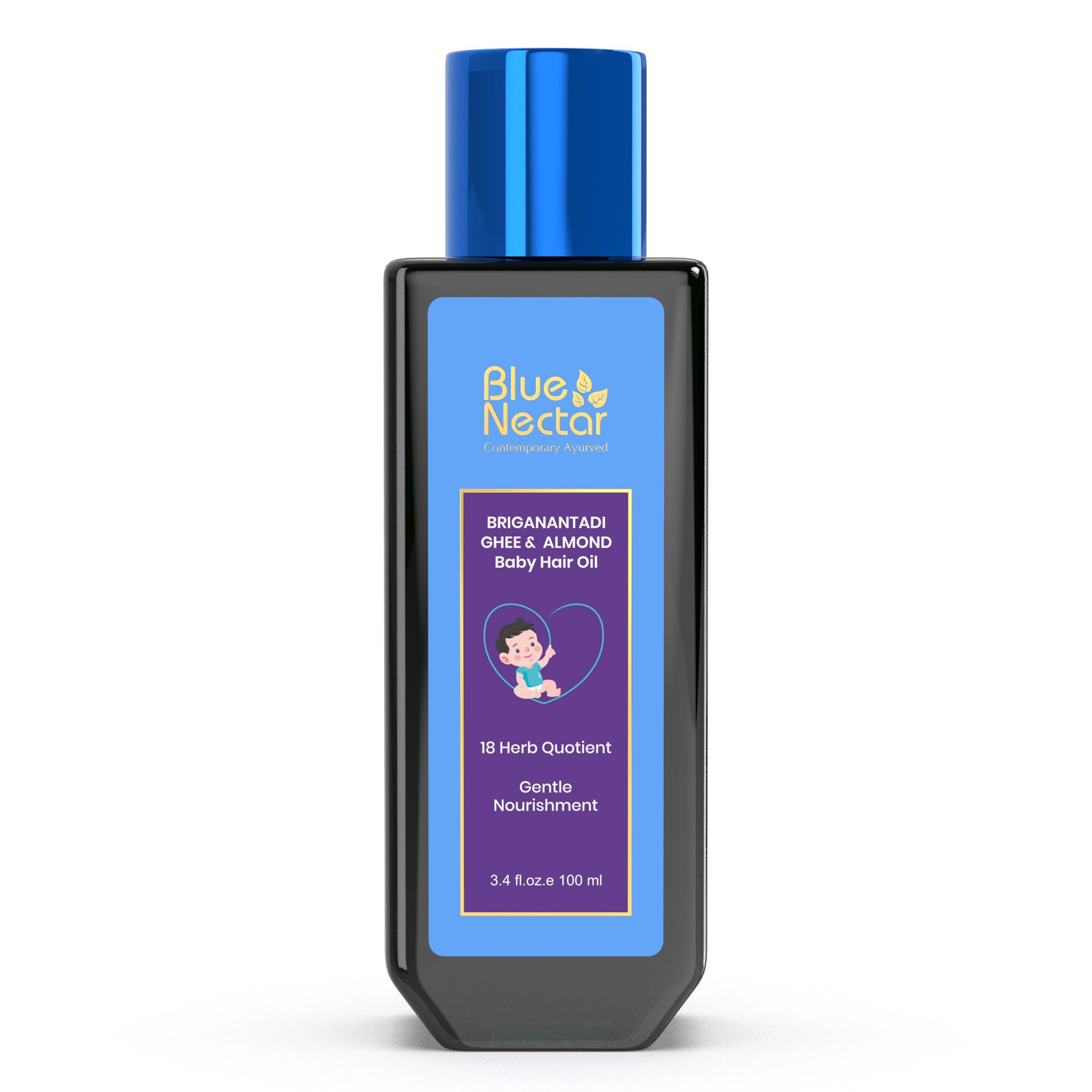 Baby Hair Oil with Ghee for Nourishment and Baby Hair Growth(18 Herbs) 100 ml