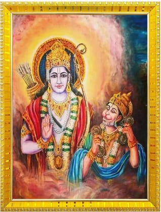 NOKKES Hanuman Bajrangbali Hanumanji Maruti Golden 5X7 Inch Photo Frame_AQW37