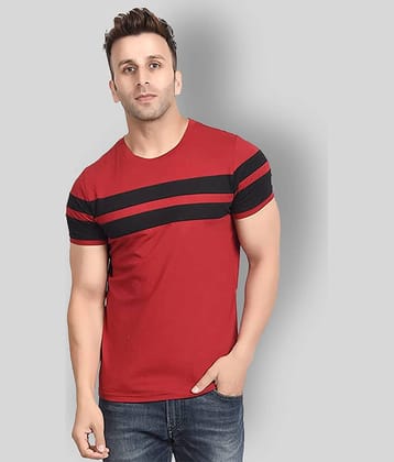 OXRYZER Pack of 1 Cotton Regular Fit Men's T-Shirt ( Maroon )