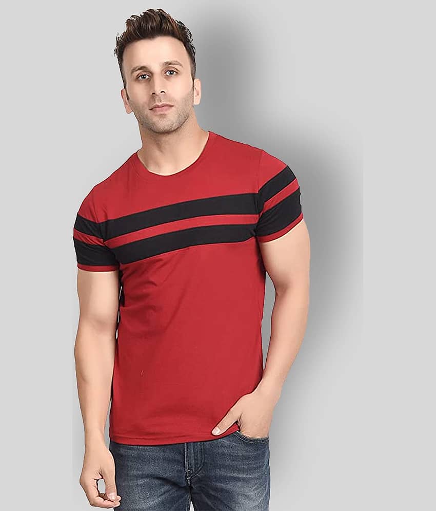 OXRYZER Pack of 1 Cotton Regular Fit Men's T-Shirt ( Maroon )