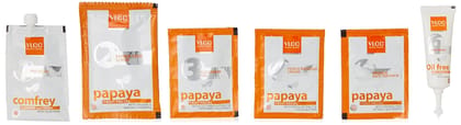 Vlcc Papaya Fruit Facial Kit, 60G & Vlcc Matte Look Spf 30 Sun Screen Gel Creme, 50G & Vlcc Papaya & Apricot Face Scrub, 80Gm