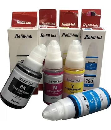 zokio Gi-790 G2010 Multicolor Pack of 4 Cartridge for 790 INK Cartridge Pack Of 4 For Use Pixma G1000, G2000, G3000 Printers