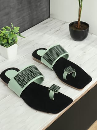 BLINDER Mehandi Green Slippers Flats 9
