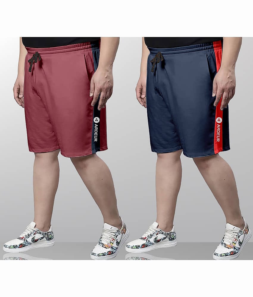 Ardeur Multi Cotton Blend Men's Shorts ( Pack of 2 )