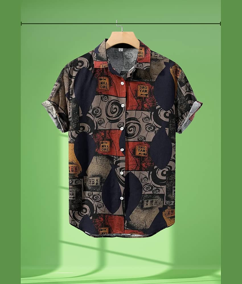 AAPSKA Poly Cotton Regular Fit Printed Half Sleeves Men's Casual Shirt - Blue ( Pack of 1 )