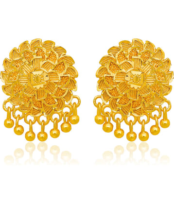 LUV FASHION Golden Jhumki Earrings ( Pack of 1 )