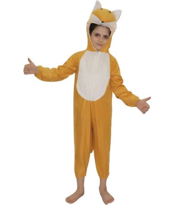 Kaku Fancy Dresses Fox Wild Animal Costume -Brown, 5-6 Years, for Boys & Girls