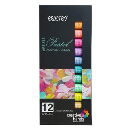 Brustro Pastel Acrylic Paints Set Of 12 Shades X 12Ml