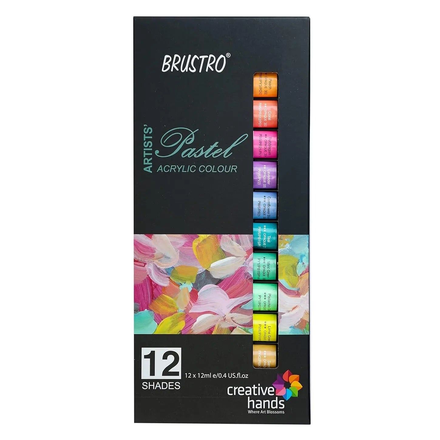 Brustro Pastel Acrylic Paints Set Of 12 Shades X 12Ml