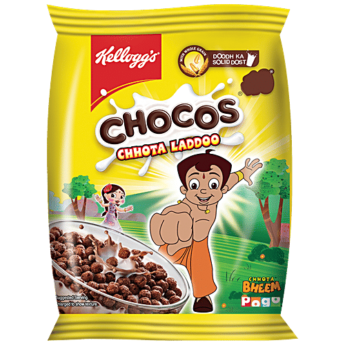 Kelloggs Chocos - Chhota Laddoo, With Whole Grain, Source Of Fibre, High In Calcium & Protein, Breakfast Cereals, 24 g