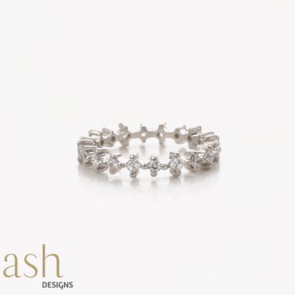 Swiss Zirconia Silver Ring-US 4.5