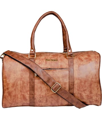 Man Arden - Tan Leather Duffle Bag