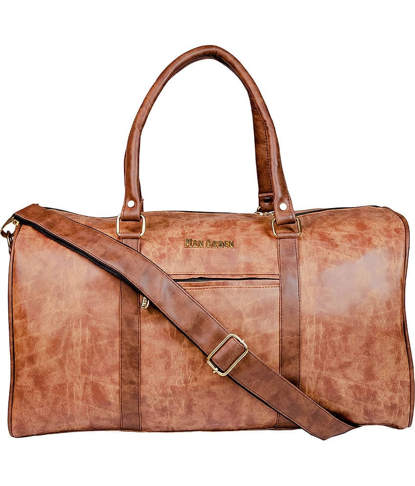 Man Arden - Tan Leather Duffle Bag