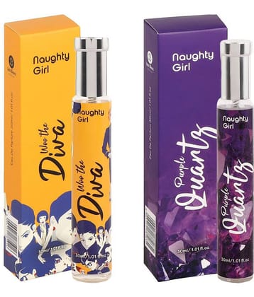 Naughty Girl Luxury EDP Purple Quartz With Woo the Diva Perfumes for WomenBuy One Get One (30ml x 2)