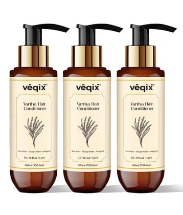 Veqix Vartha Hydrating No-Frizz ayurvedic Hair Conditioner with Aloe vera 100ml (Pack of 3)
