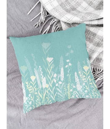 Houzzcode - Water Repellent Sky Blue Polyester Pillow Covers 40x40x3 ( Pack of 1 )
