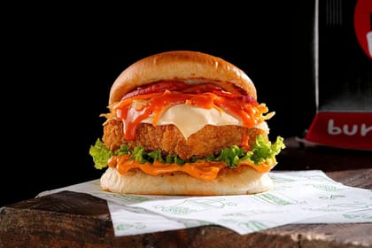 Korean Honey Sriracha Paneer Burger