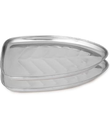 Dynore 2 Pcs Stainless Steel Silver Tray