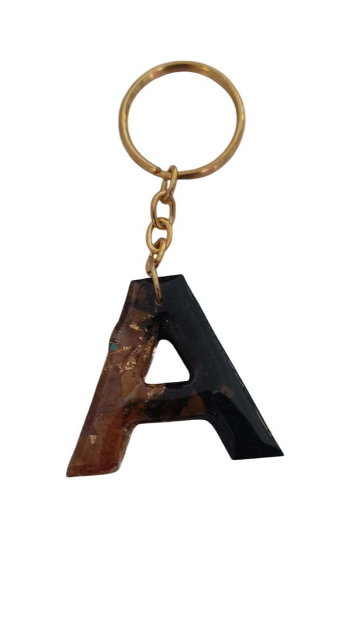 Stylish Resin Alphabet Keychain - Letter 'A' Personalized Accessory