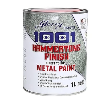 1001 Hammertone Paint - Hammerite High-Gloss Metal Paint | Ideal for Metal Almirahs, Pipes, Machinery, Coolers, Steel Cupboards, & Woods & More | 1ltr - Pale Gold Color