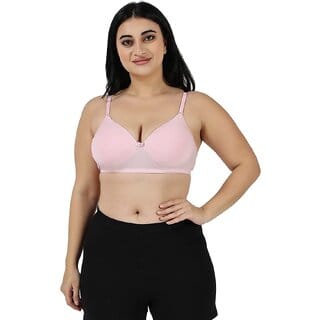 Pink full coverage lightly padded bra for women