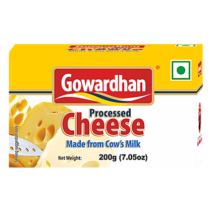 Gowardhan Processed Cheese Block - Made from Cow's Milk, 200 g Carton