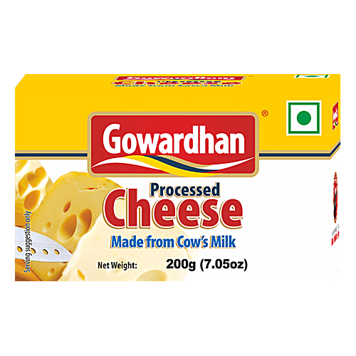 Gowardhan Processed Cheese Block - Made from Cow's Milk, 200 g Carton