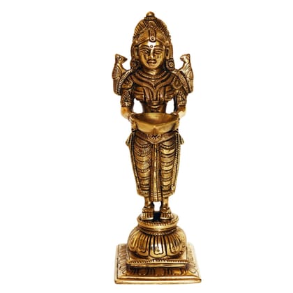 Brass Beautiful Deepak With Laxmi Statue (BSMAS1191 A)