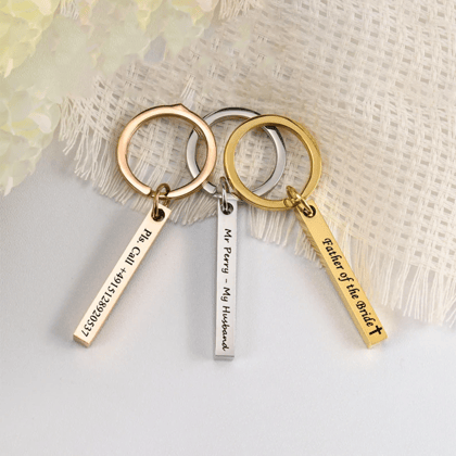 Personalized Pendant Keychain (1 pcs)-(Gold)