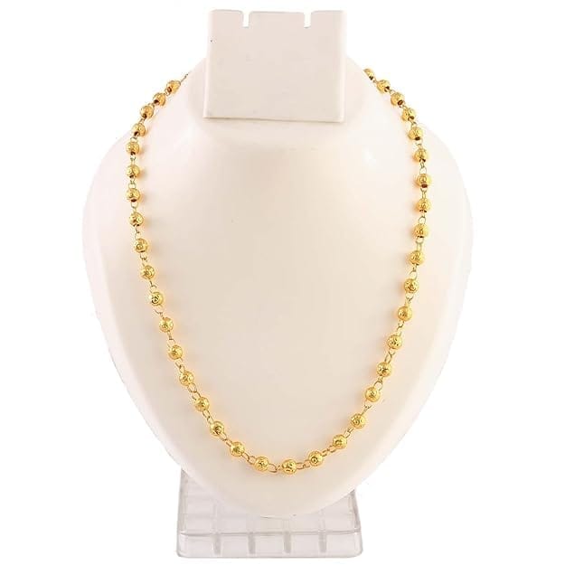 Chain Gold Plated Matar Mala Long Size Designer Daily Use Ball Jewelry for Men Women, Boys Girls, Unisex