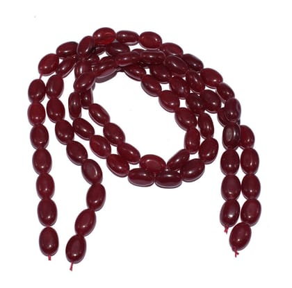 Red Stone Top Quality Natural Smooth Oval Shape Gemstone Onyx Beads, For Jewelry Making. (BWSNTB-045)-1 String of 35 Pieces / 10X5 MM
