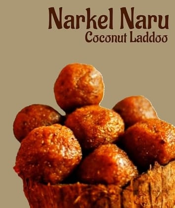 BANGLARMISTI Gurer Narkel Naru - Traditional Bengali Sweets, Homemade, Coconut Laddoo, Nariyal Laddu, Puja Prasad, 25 Pieces Pack,