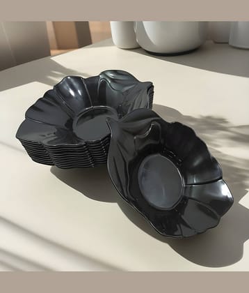 kitchrox 12 Pcs Plastic Black Platter