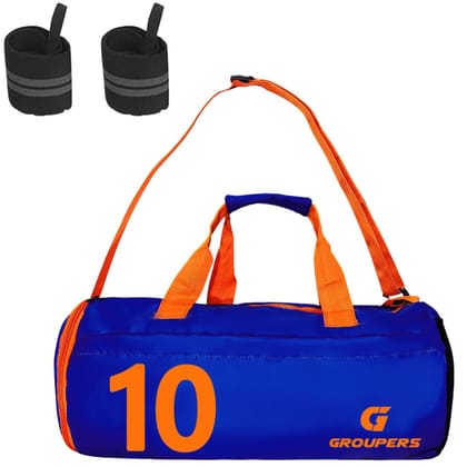 GROUPERS Combo Set of Duffle Polyester Bag with Wrist BandlDuffle Bags Travel (Blue 10)